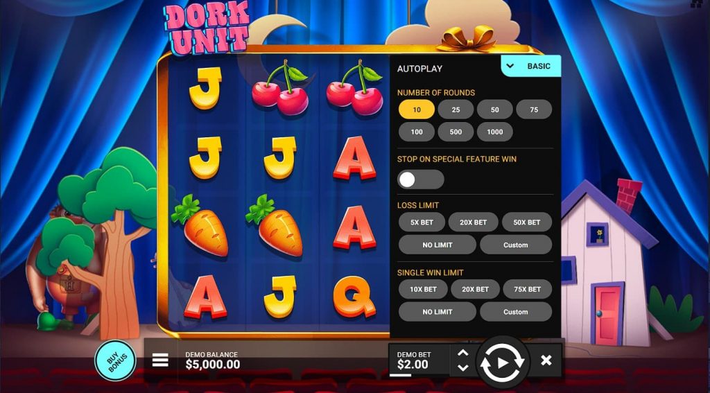 Step by step instructions for playing Dork Unit slot machine