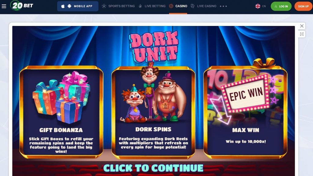 Play Dork Unit Slot Machine at 20Bet Casino Online