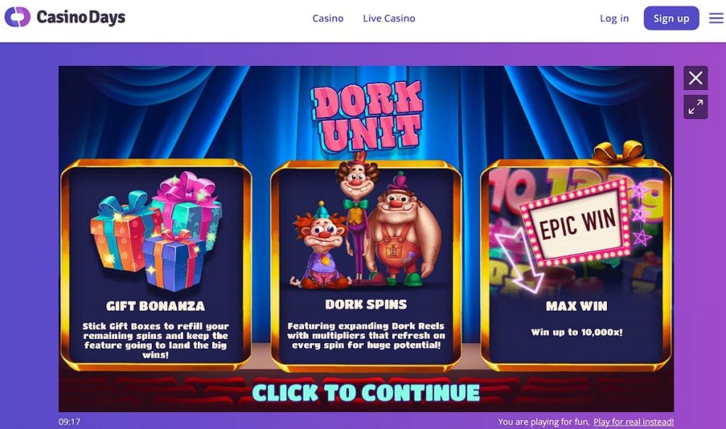 Play Dork Unit Slot Machine at Casino Days Online