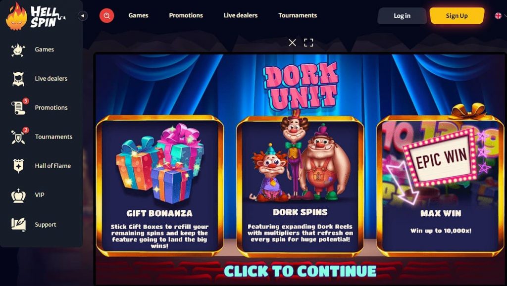 Play Dork Unit Online Slot Machine at HellSpin Casino 